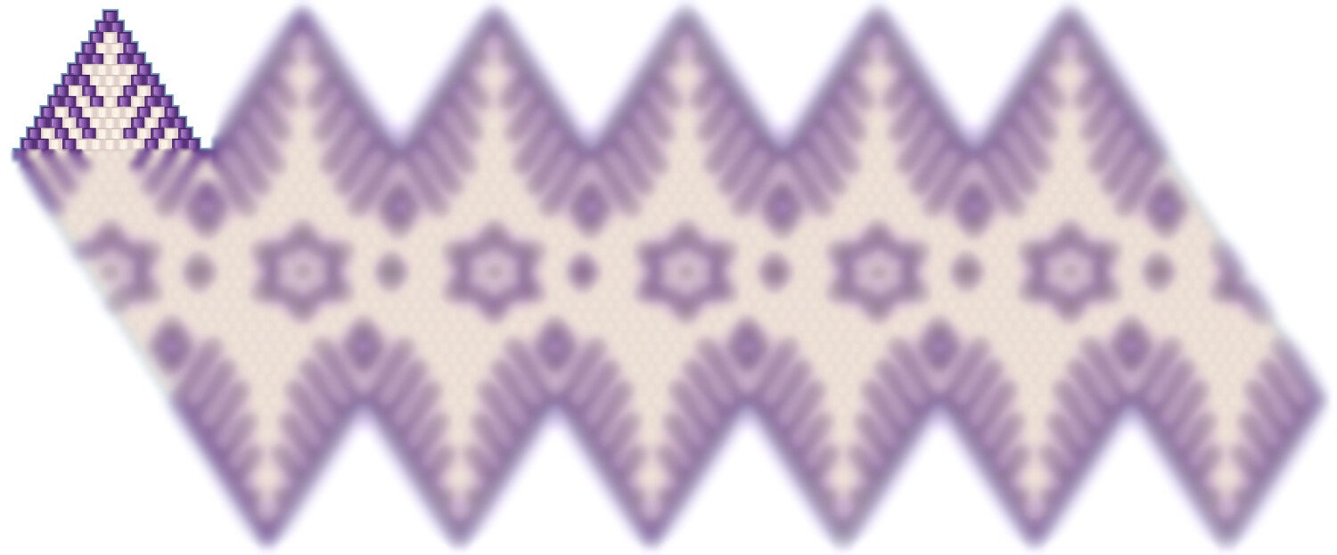 Weihnachtskugel aus Perlen häkel Mustervorlage weiss violet