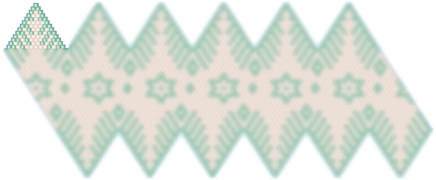 Weihnachtskugel aus Perlen häkel Mustervorlage weiss grün