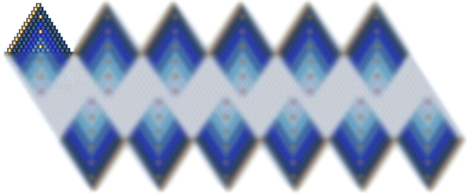 Weihnachtskugel aus Perlen häkel Mustervorlage blau goldig