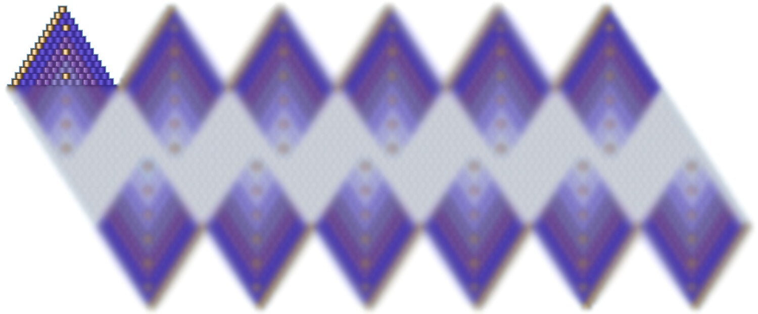 Weihnachtskugel aus Perlen häkel Mustervorlage violet goldig