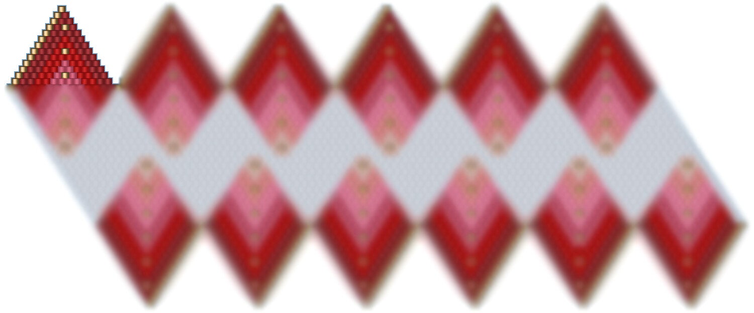 Weihnachtskugel aus Perlen häkel Mustervorlage rot goldig