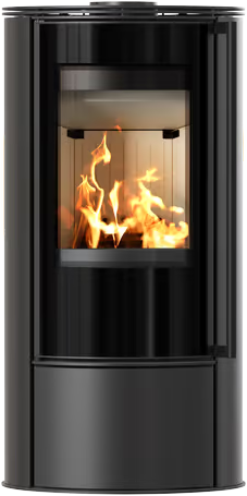 Kaminofen aus Stahl KRATKI ERIK, Thermotec-Auskleidung, Farbe schwarz oder Keramik Gold, Grey, Grafite, RR Ø 150, 5,5 kW