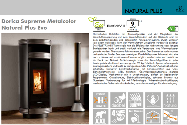 Dorica Supreme Metalcolor Natural Plus EVO, Kanalisierbar, in 5 Farben