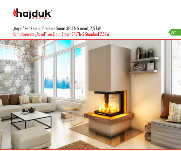 Kaminbausatz ROYAL ver.2, mit Smart 3PLTH-S, 7,5 KW, vielen Farben wählbar