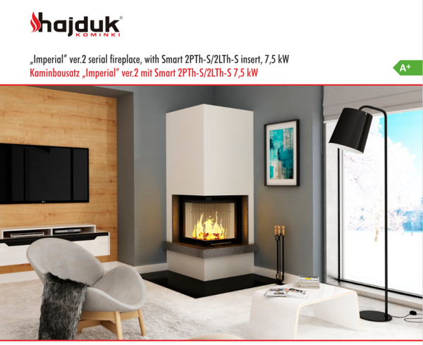 Kaminbausatz Imperial ver.2 mit Smart 2PTH-S oder 2LTH-S, 7,5KW, vielen Farben wählbar