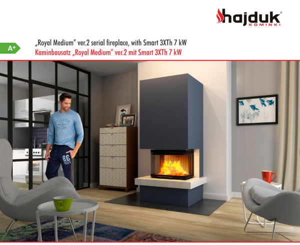 Kaminbausatz ROYAL MEDIUM ver.2 mit Smart 3XTH, 7KW, vielen Farben