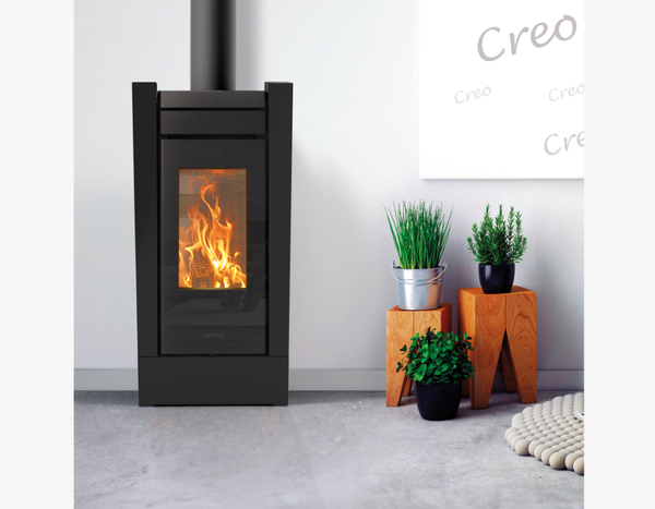 Thermorossi Kaminofen Holzofen Creo Wood, Stahlofen matt schwarz