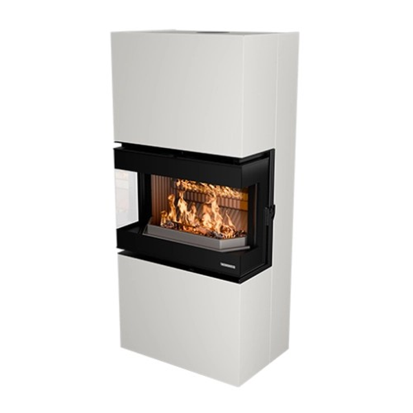 Thermorossi Kaminofen Trilogie 10,7KW, Farben Weiß / Schwarz Matt