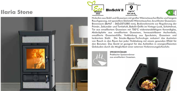 Thermorossi Kaminofen Küchenofen Herd Ilaria Evo 5 Stone KW 10,3