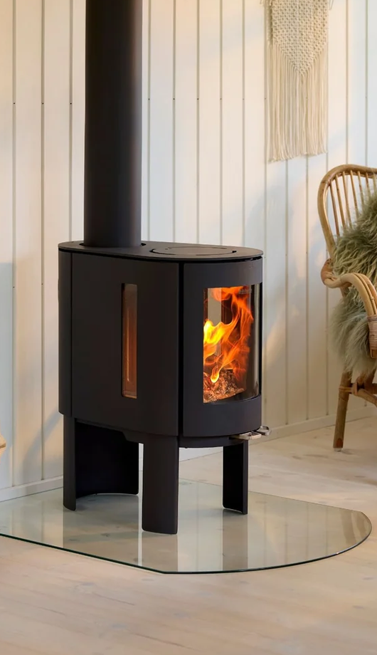 Aduro 23 Kaminofen Holzofen, Gehäuse Schwarz, 3-Seiter