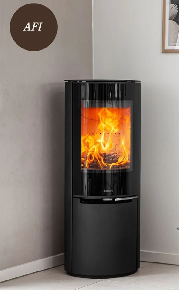 Aduro 22.1 Lux mit AFI Steuerung, mit Glastür Kaminofen Holzofen, Gehäuse Schwarz
