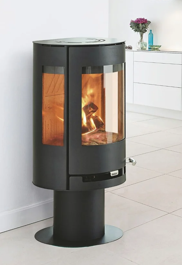 Aduro 9.3 Kaminofen Holzofen Stahl, Gehäuse Schwarz, 3-Seiter