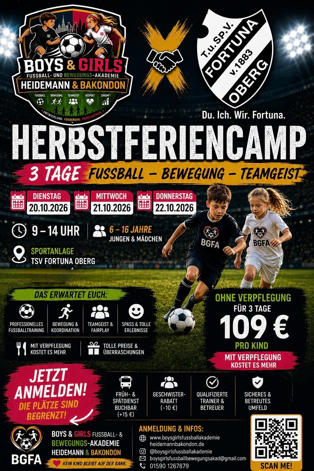 ⚽ Herbstferiencamp für Jungen&Mädchen 2026 in Oberg (3-Tage-Fußballcamp)
