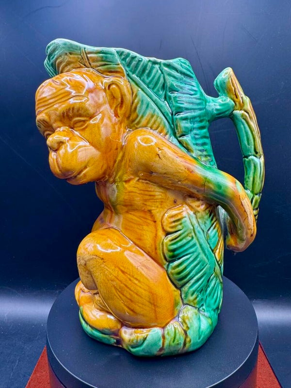 Vintage Majolica Seated Monkey Jug or Pitcher