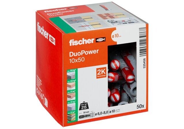 Fischer DuoPower pluggen 10×50 mm – 50 stuks
