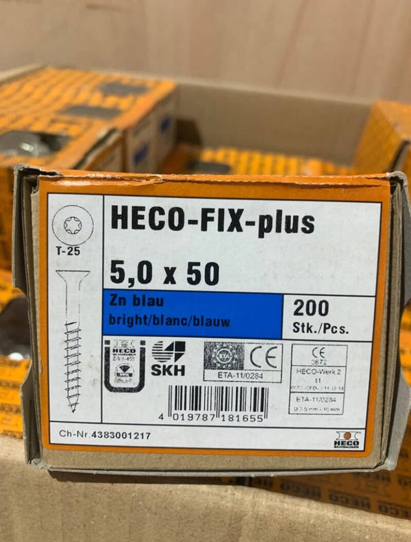 HECO-FIX-plus schroeven 5,0 × 50 mm TX25 – 200 stuks