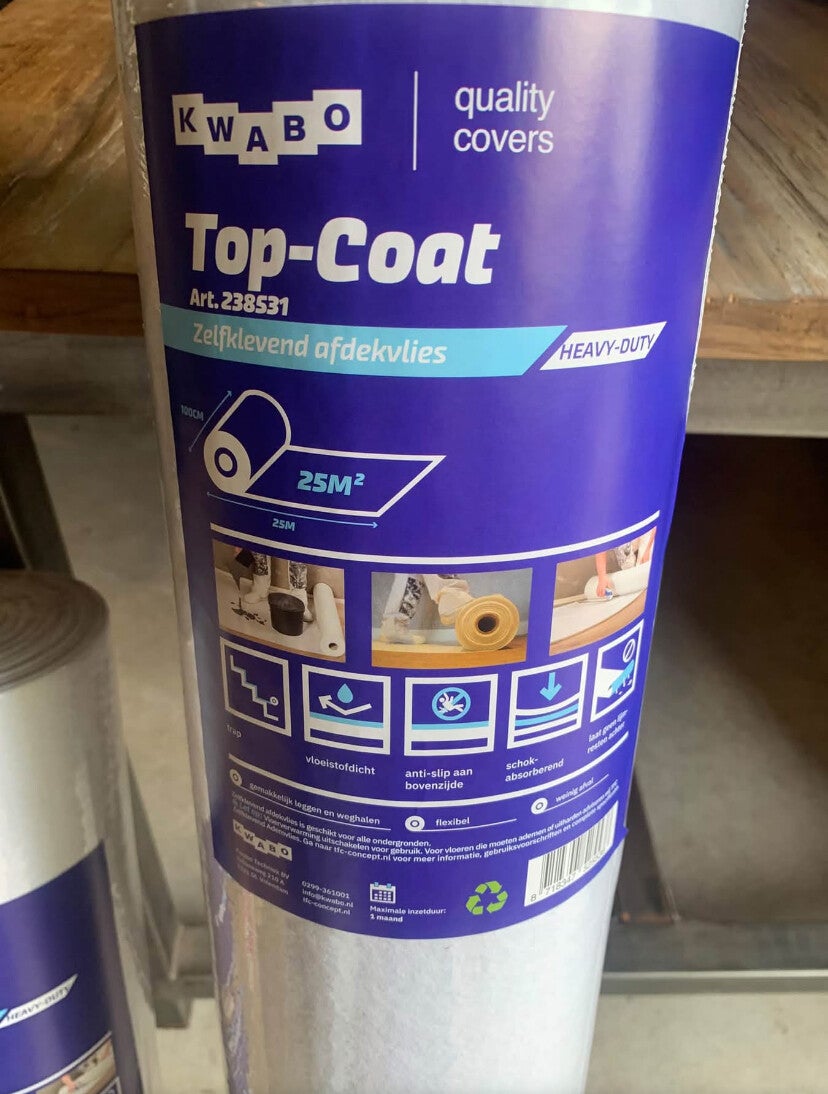 Top-Coat zelfklevend afdekvlies 100 cm × 25 m – 160 g/m²