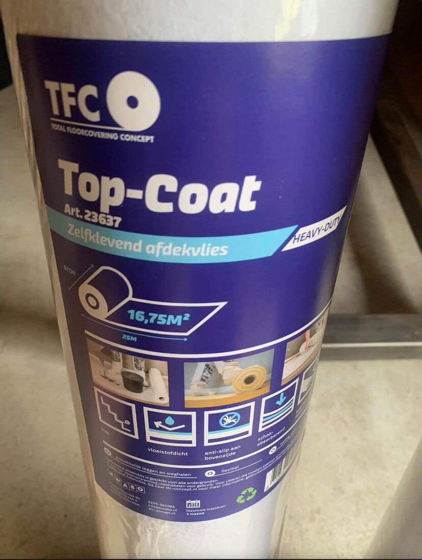 Top-Coat zelfklevend afdekvlies 67 cm × 25 m – 160 g/m²