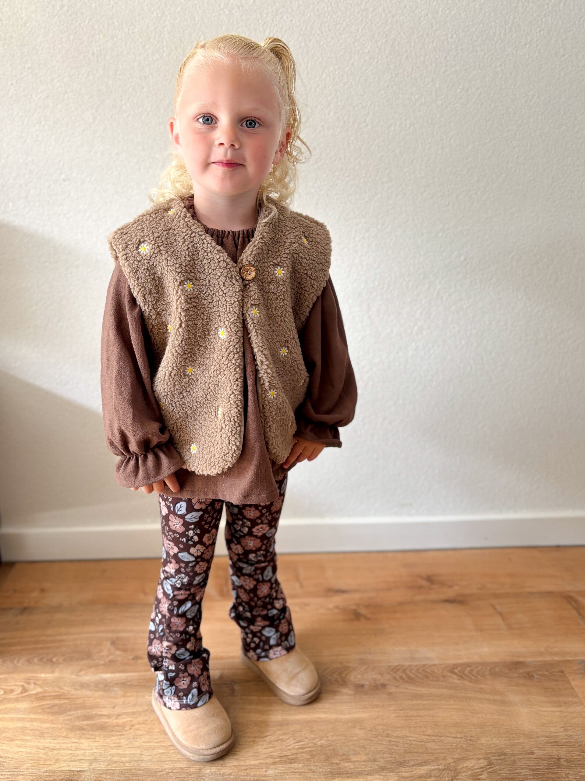 Gilet | Daisy Flower beige