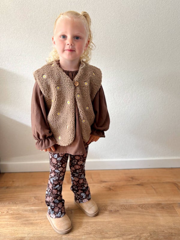 Gilet | Daisy Flower beige