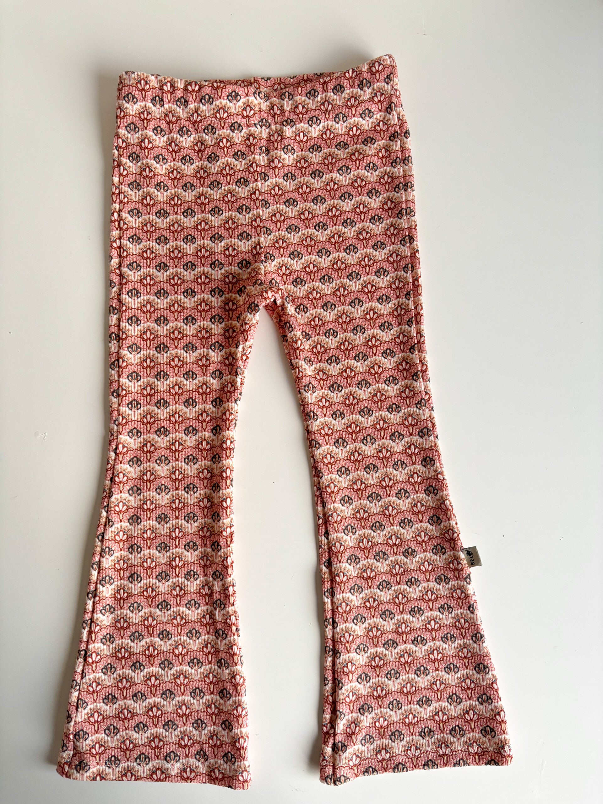 Flared broekje | boho roze (rib)