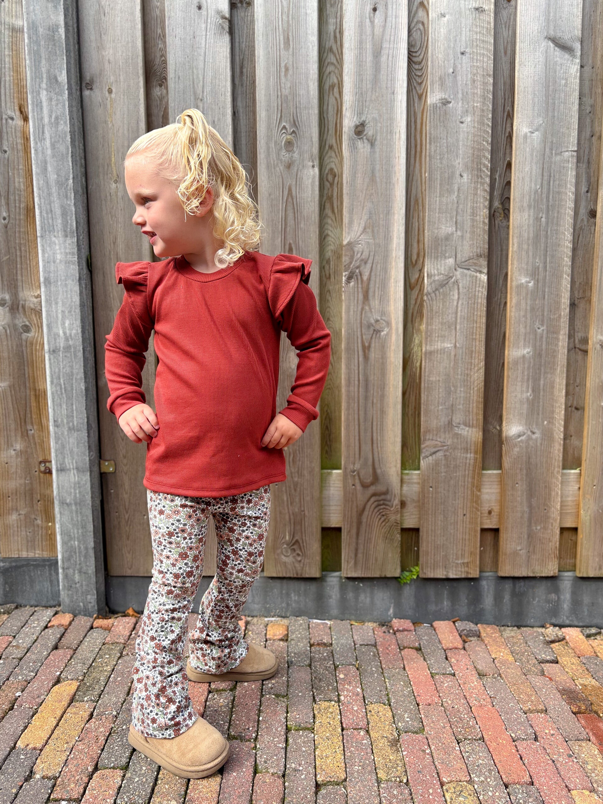 Longsleeve | smalle rib roest