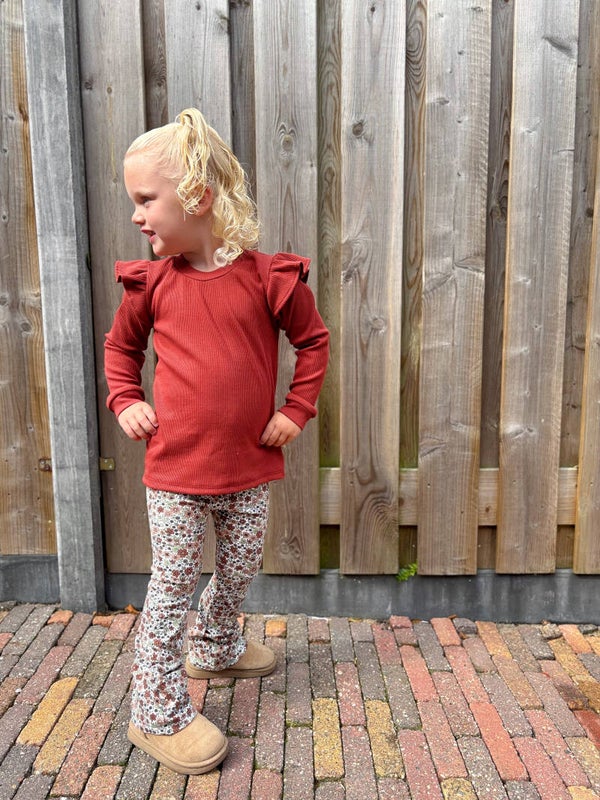 Longsleeve | smalle rib roest