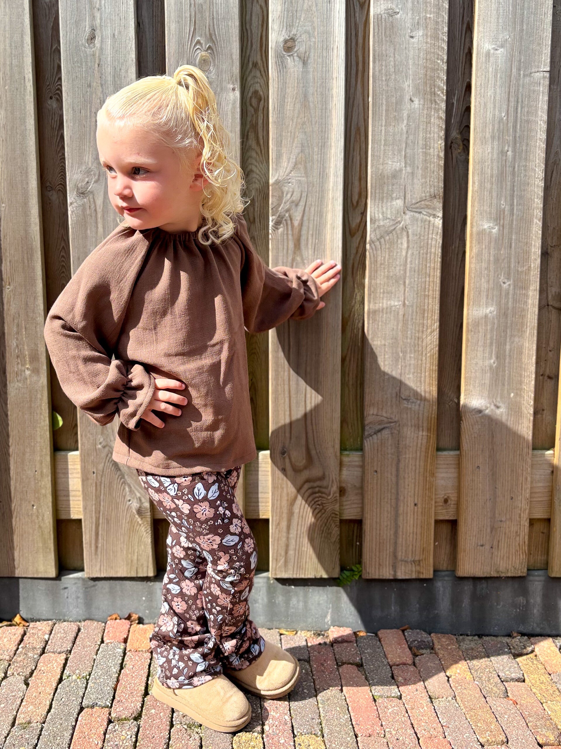 Blouse | linnen chocoladebruin