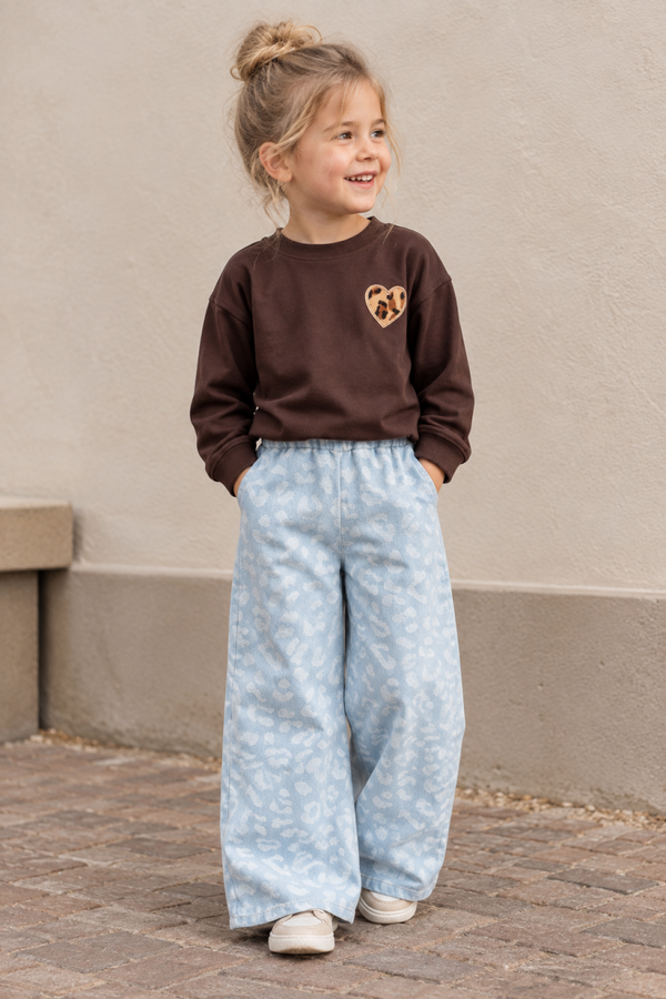 Paperbag wide leg broek | jeans panter