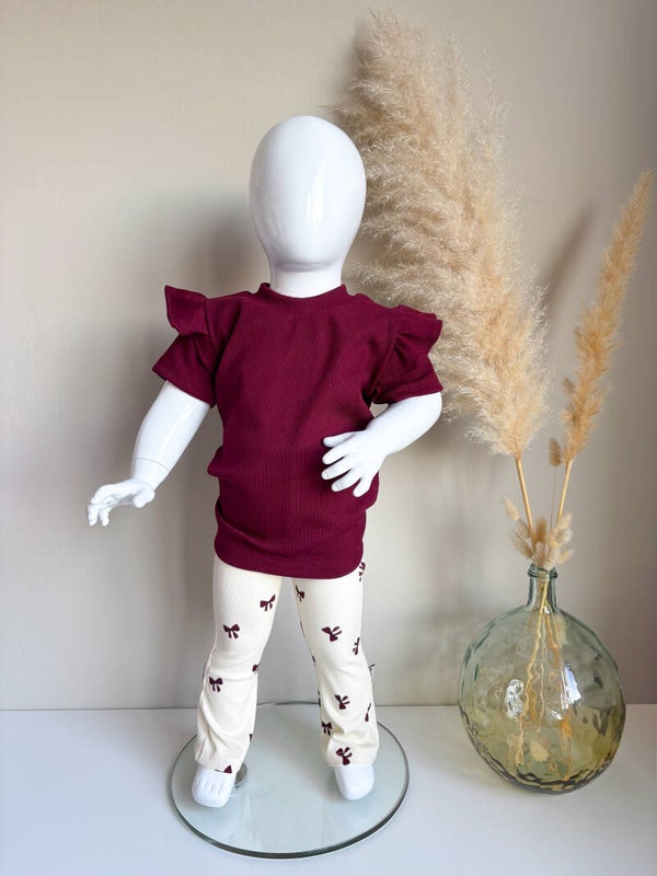 T-shirt | smalle rib bordeaux