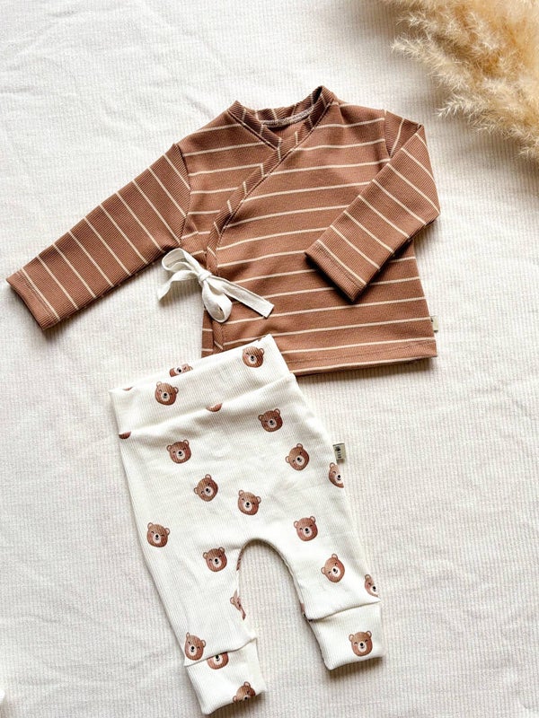 Overslagshirtje | cacao gestreept