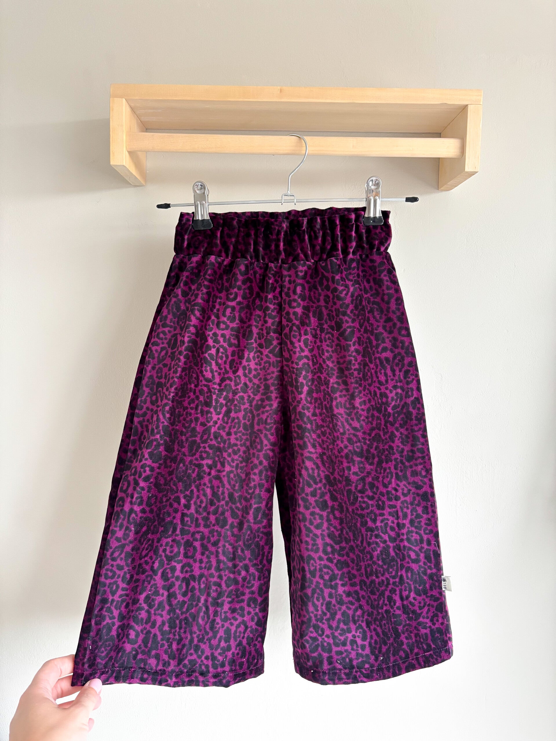 Paperbag wide leg broek | velvet panter paars