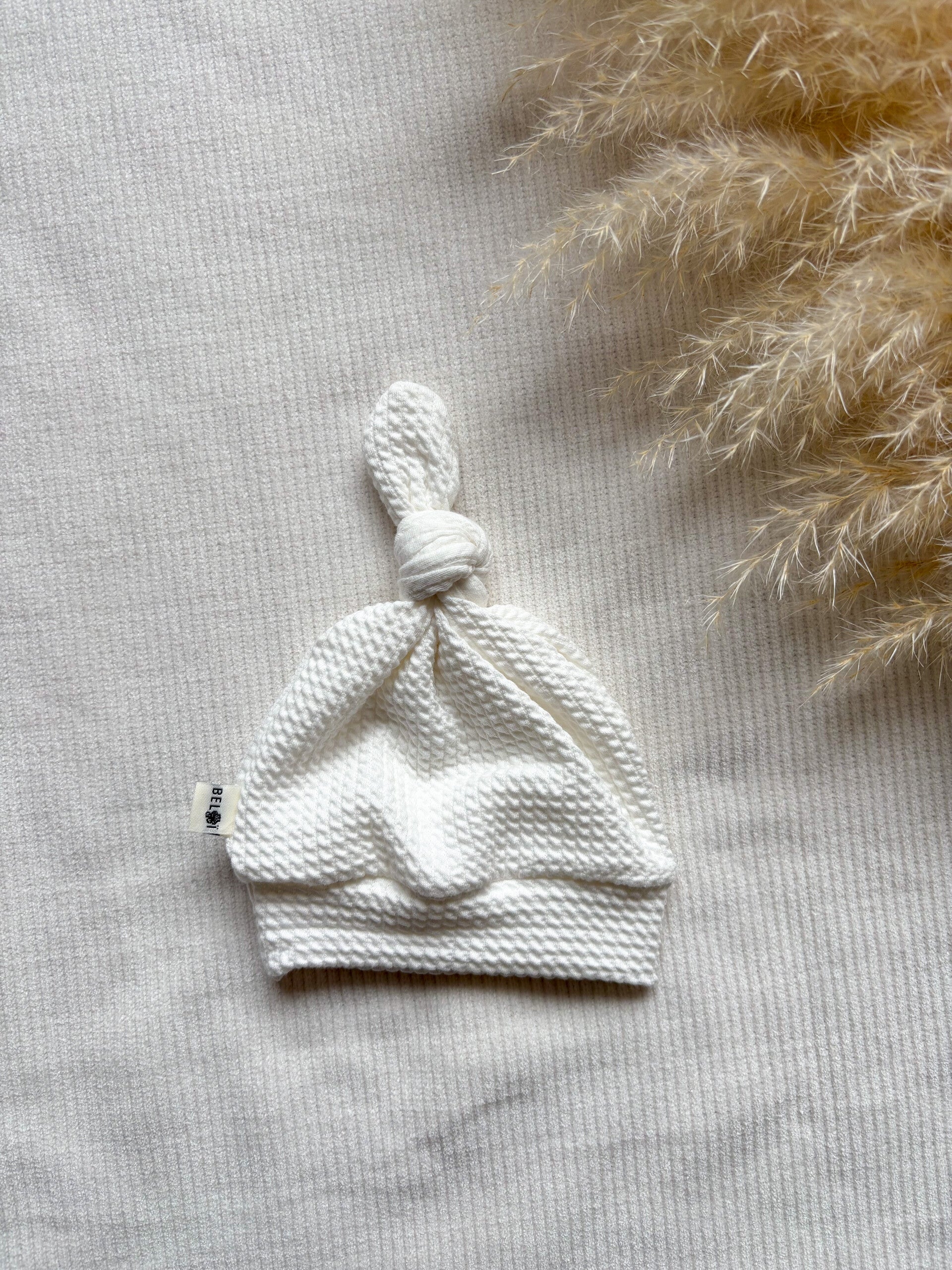 Knoopmutsje | mini kabel gebroken wit