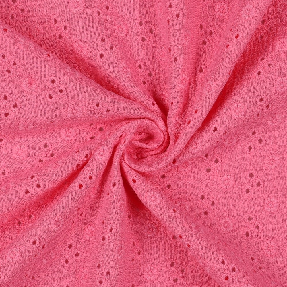 Hydrofiel broderie roze