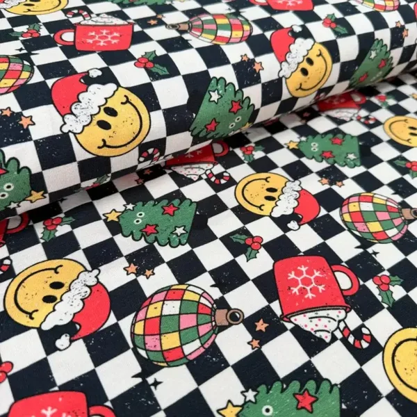 Legging | smiley kerst geblokt
