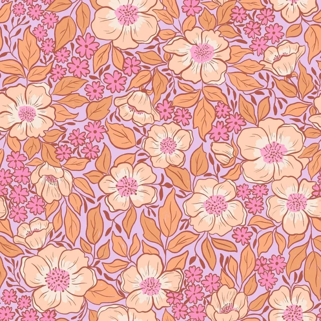 Legging | tuinbloem lila perzik
