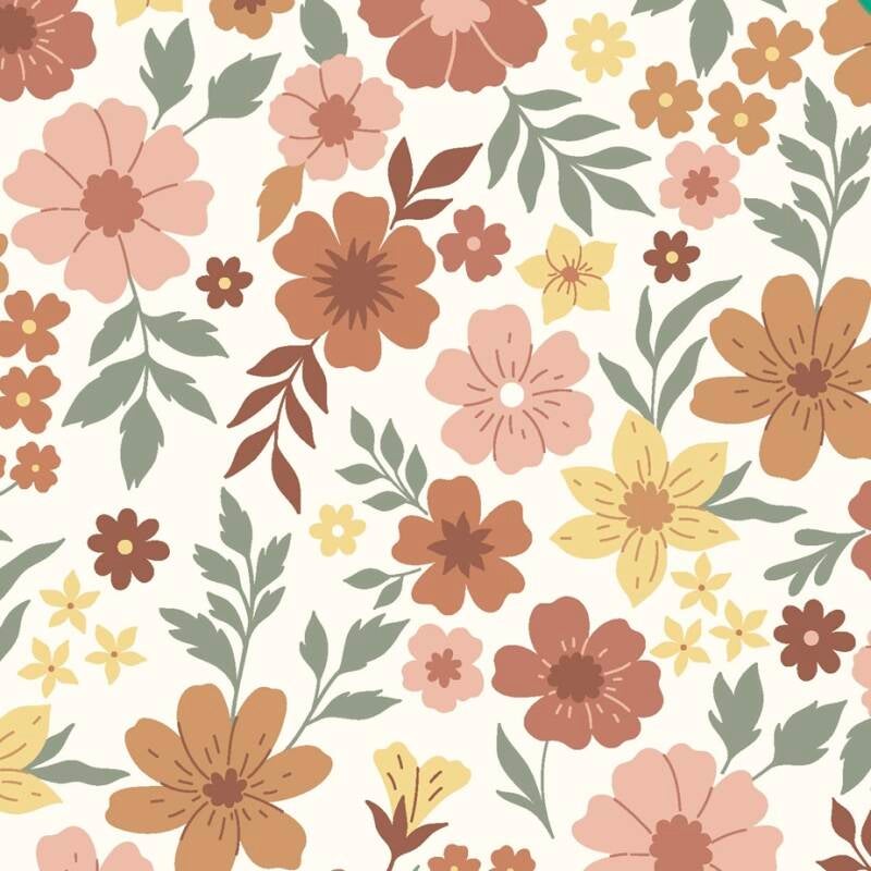 Vintage bloemen gekleurd