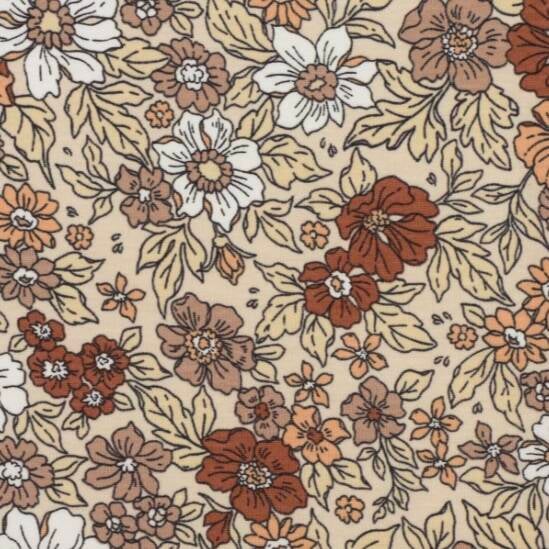 Vintage bloem beige