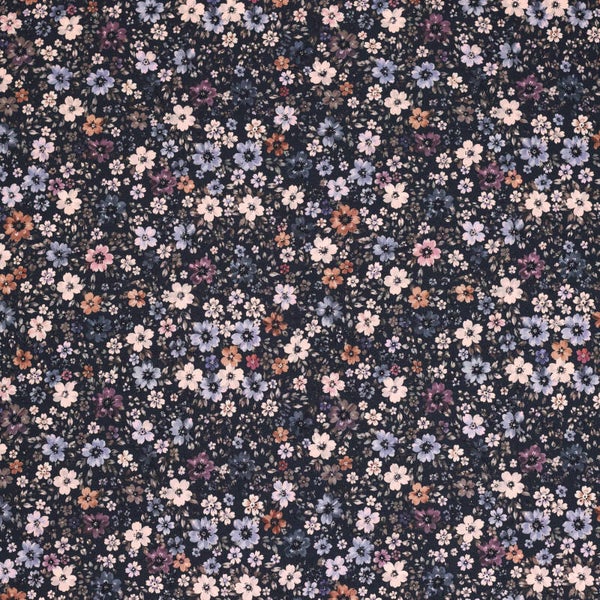 Legging | donkere bloem blauw