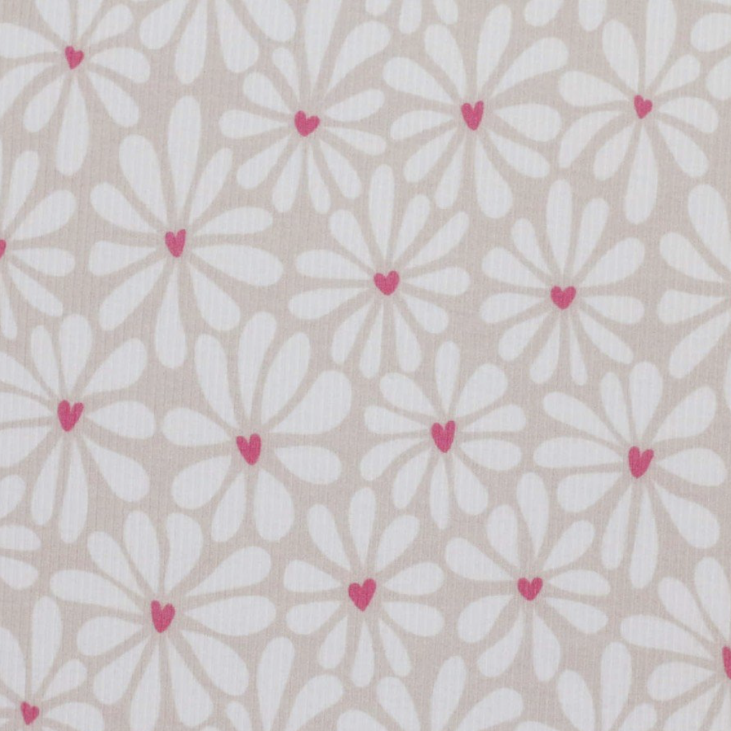 Hartjes bloem beige (rib)