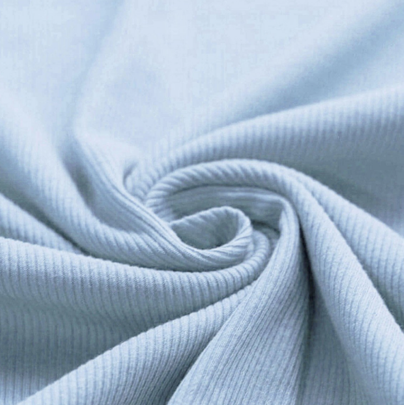 Smalle rib licht blauw