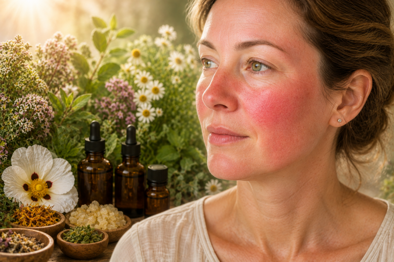 Ganzheitliche dermatologische Phytotherpaie bei Rosacea in der Vitalpraxis