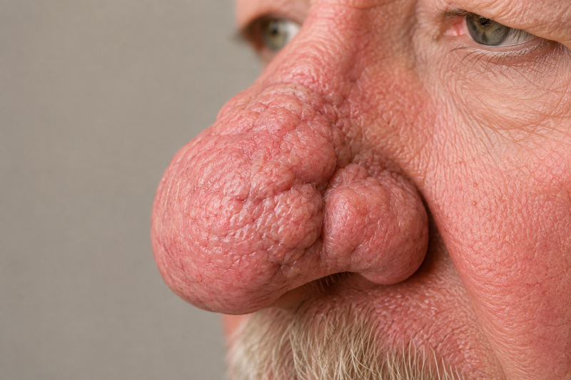 Das Rhinophym tritt bevorzugt bei Männern auf