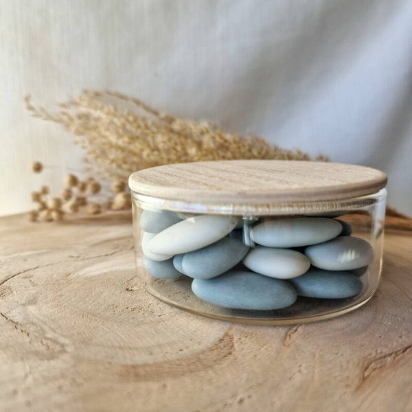 PROMO - Breed potje met houten dekseltje - per stuk