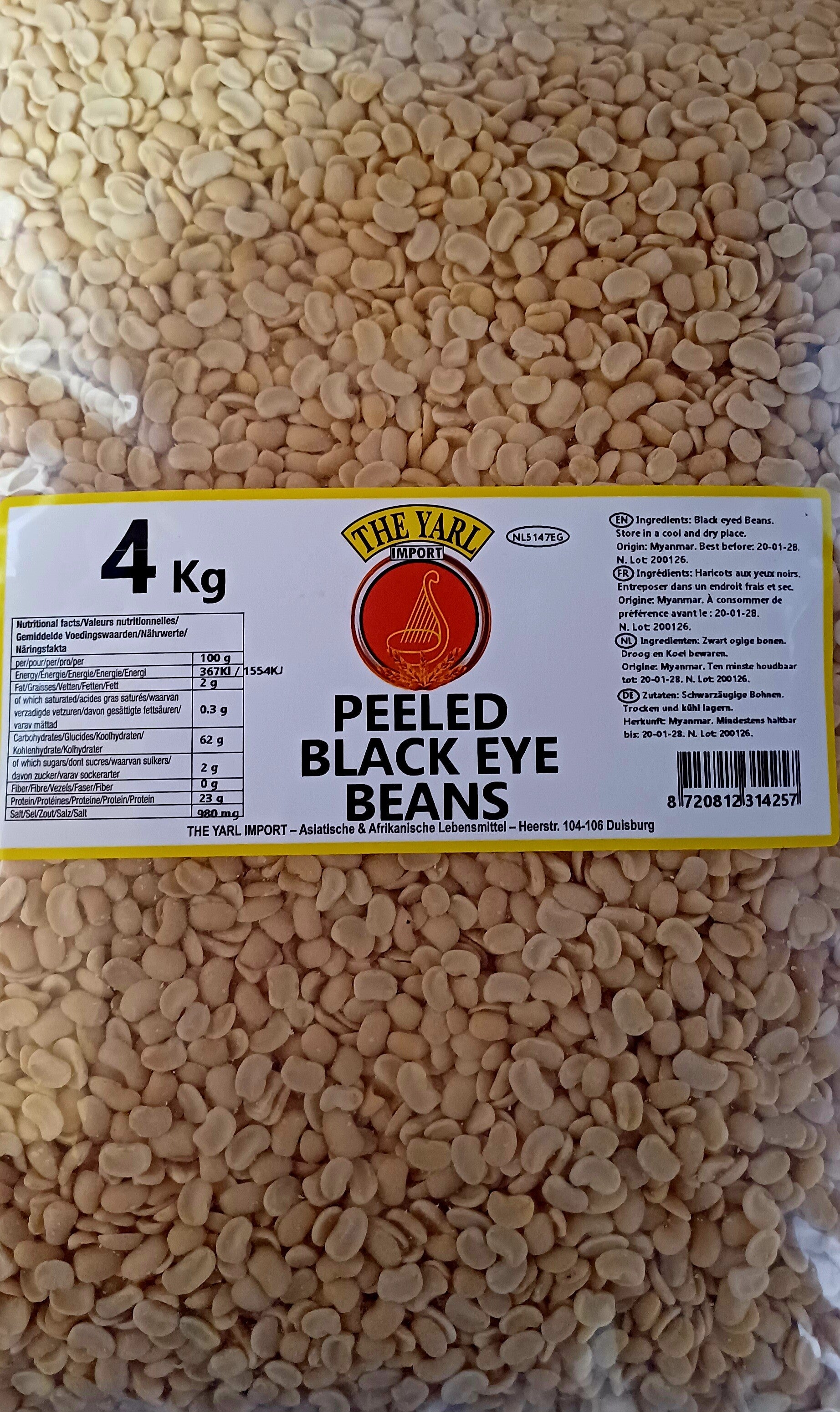Peeled Black Eye Beans 4kg
