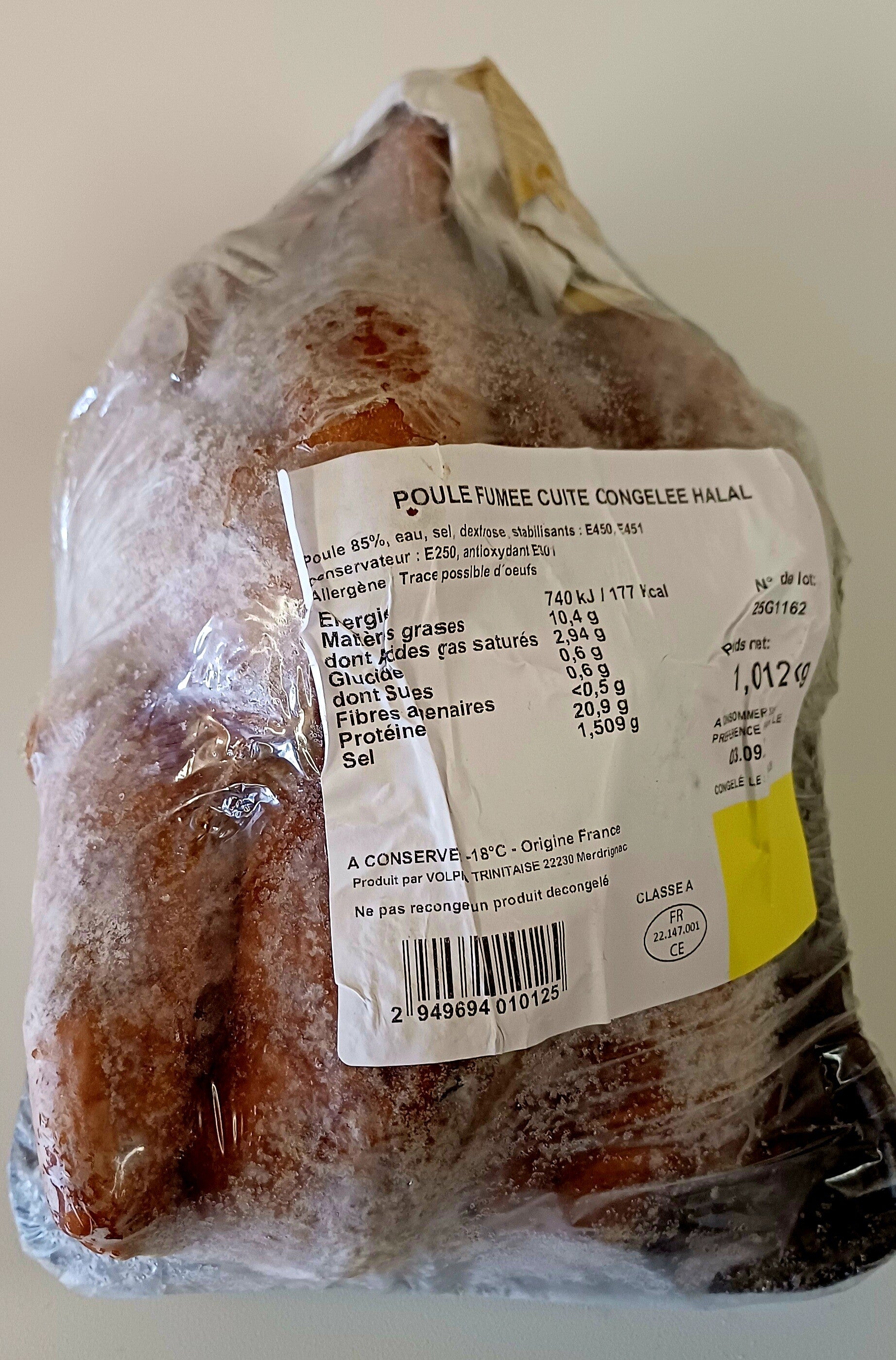 Poule Fumee Cuite Congelee Halal 1kg