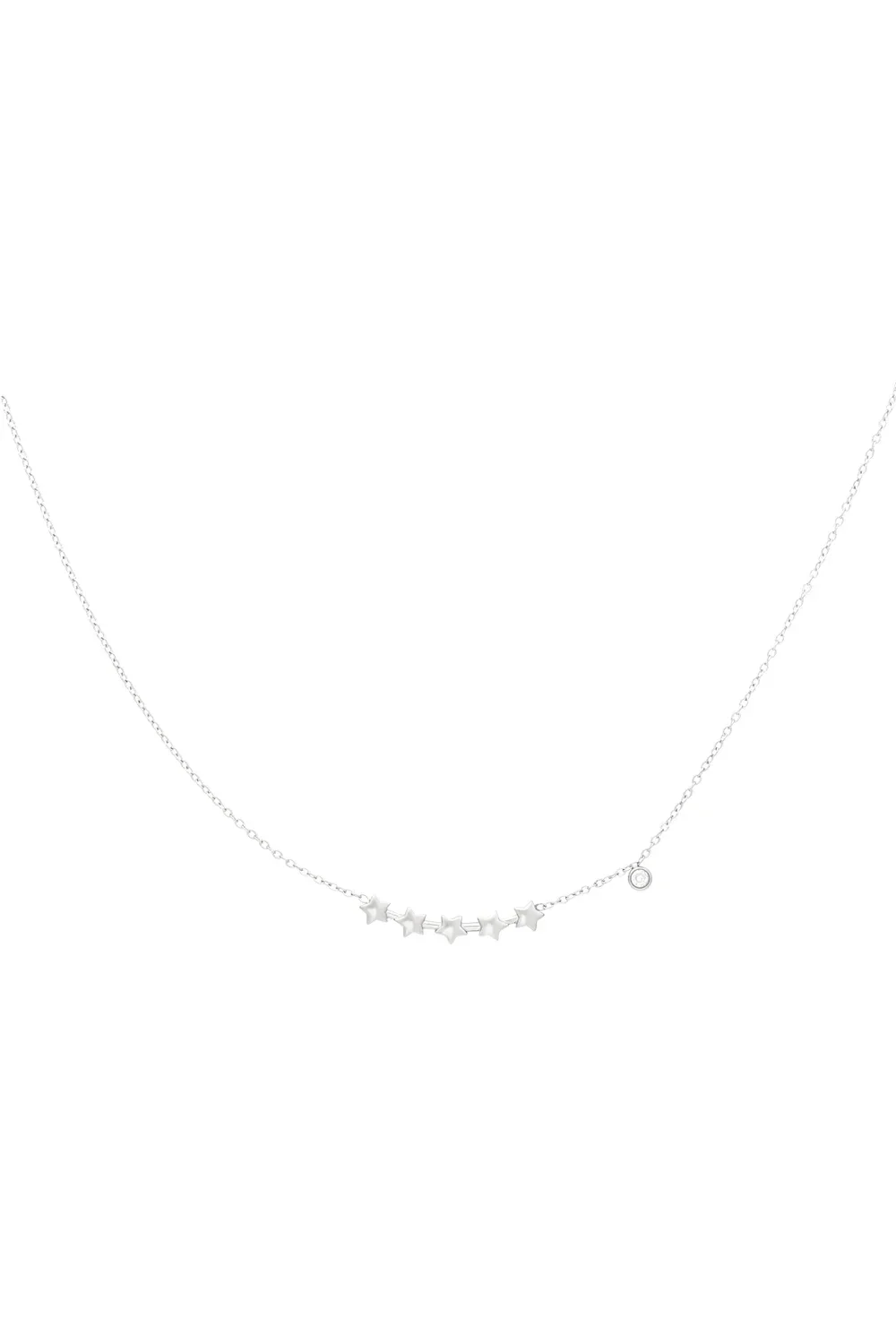 5 stars diamant ketting - zilver