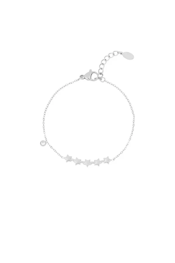 armband 5 star - zilver