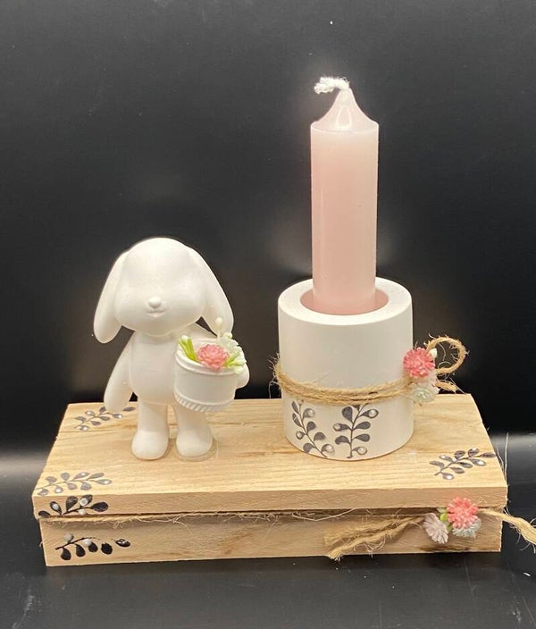 Meister Lampe mit Kerze