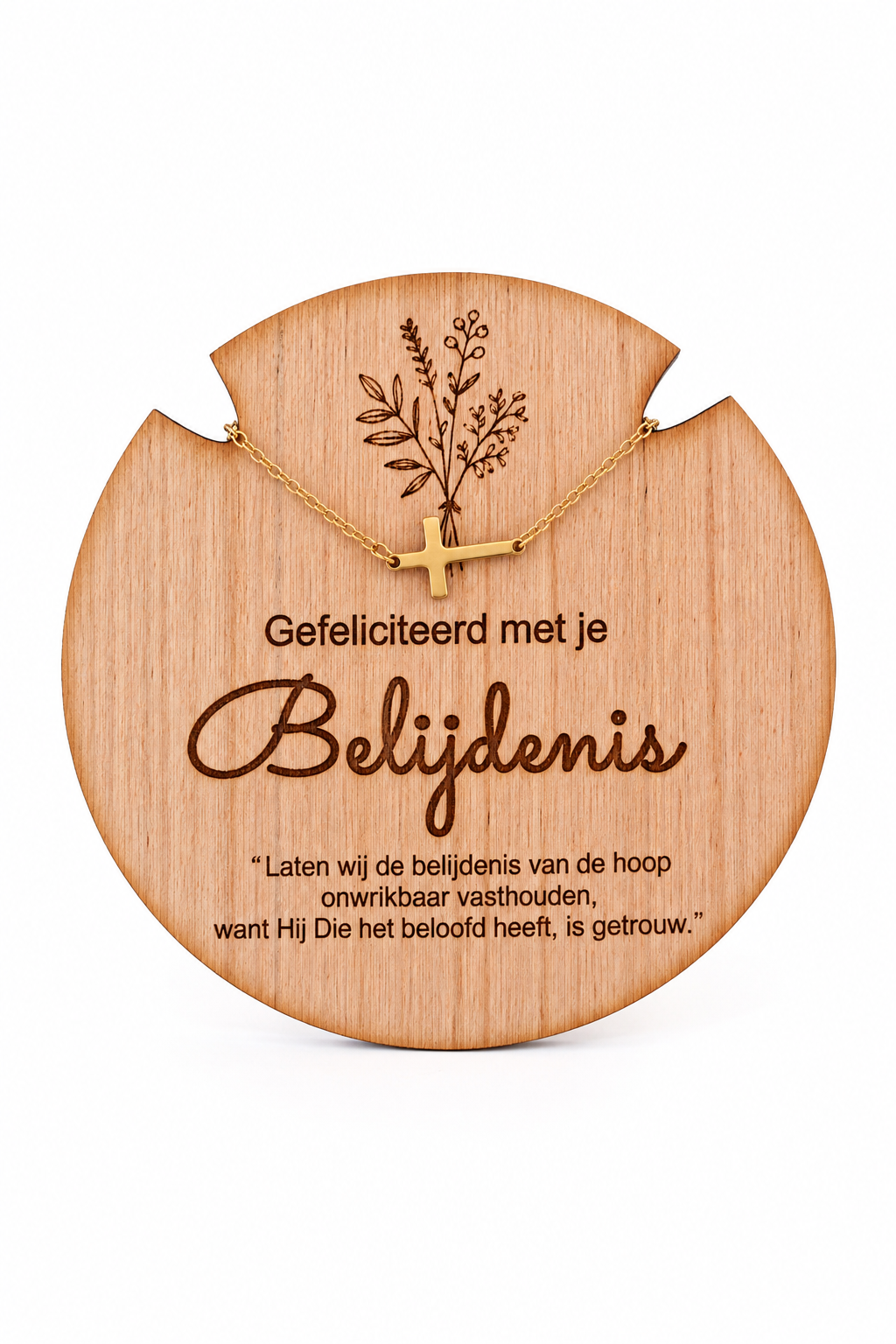BELIJDENIS | Bordje met sieraad - kruis